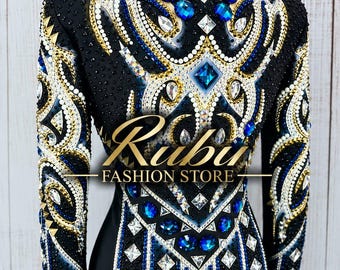 Embellished Western Show Jacket | Geometric Showmanship Equestrian Top