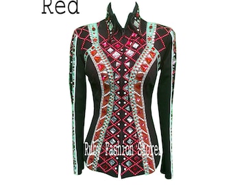Western Custom Rodeo Queen, Showmanship, Horsemanship , Western Pleasure Show Shirt & Women Rail Jacket.