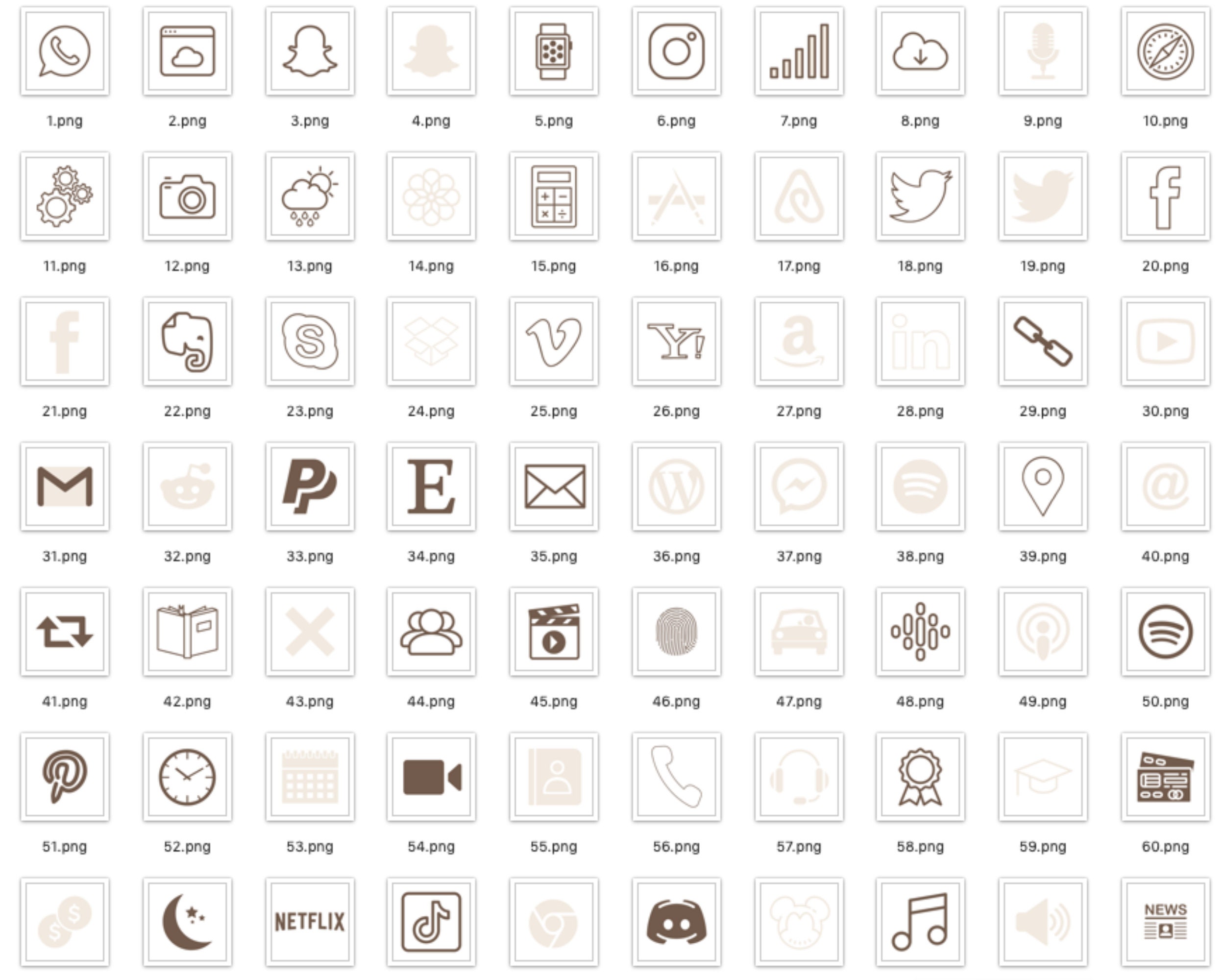 Pack of App Icons / beige collection | Etsy