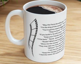 Tazza per la serata al cinema, regalo di Natale, tazza con citazioni sui film, tazza per gli amanti della serata al cinema, regalo di Natale per i fan dei film