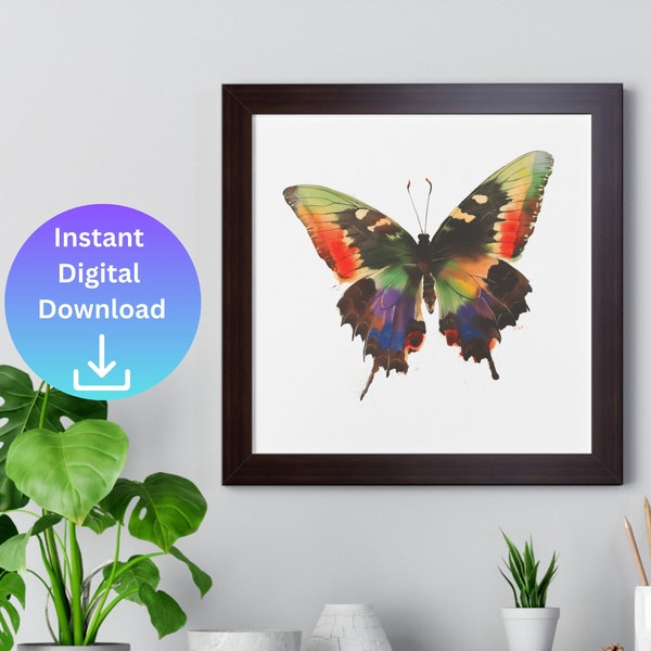 Printable Butterfly Wall Art Nature Painting Decor Butterfly Watercolor Gift Wildlife Butterfly Wall Art Digital Download