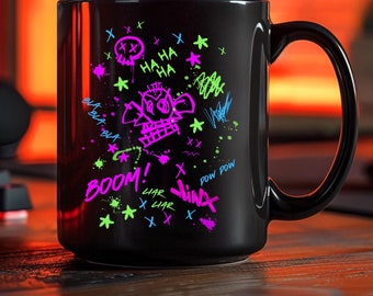 Arcane Jinx Mug Arcane Jinx Graffiti Art Mug for Arcane Fans Jinx Monkey Bomb Mug Gift for Arcane Fan Christmas Gift Arcane Jinx Design