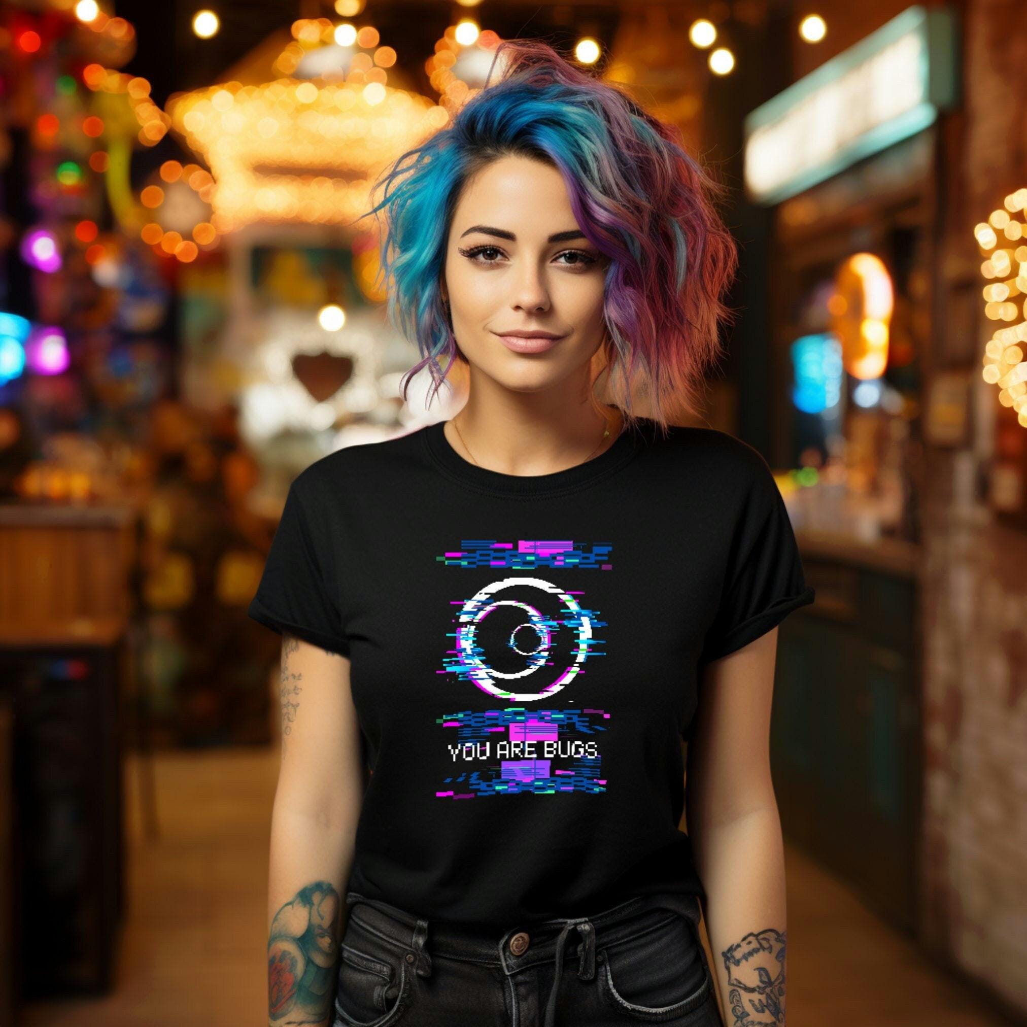 3 Body Problem You Are Bugs Glitcinh TV Screen T-shirt for Women