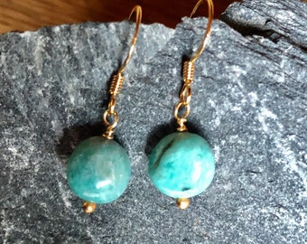22k Gold Amazonite Earrings