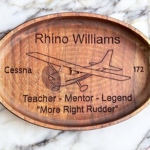 Custom Wooden Solo Flight Pilot Award Gift And Desk Organizer | Personalized Milestone Award Wood Artwork Pilot Gift | Custom Table Decor