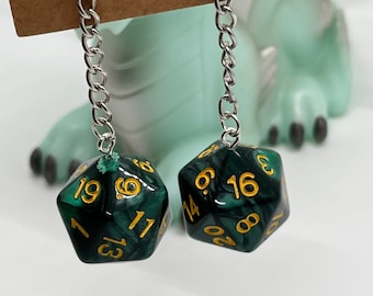 Boucles d'oreilles pendantes D20 pour gamer