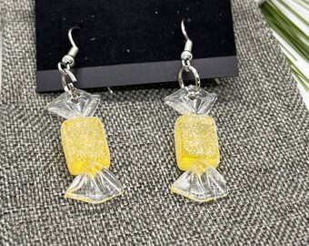 Boucles d’oreilles bonbons jaunes légers - sans allergènes - ENVOIE GRATUIT