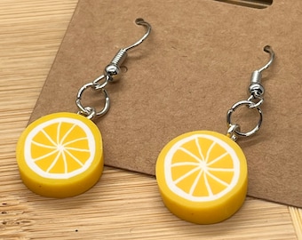 Boucles d’oreilles Lemon drop - boucles d’oreilles en tranches de citron - sans allergènes et sans nickel
