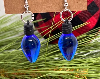 Boucles d’oreilles Blue Holiday Light - 100% plastique et incassable (sans résine) - sans allergène - LIVRAISON GRATUITE