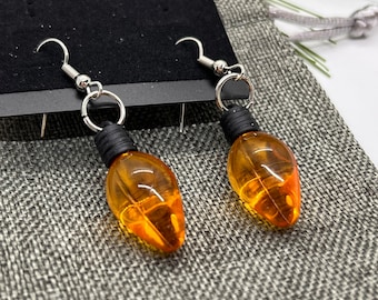 Boucles d’oreilles jaunes Holiday Light - 100% plastique et incassable (sans résine) - sans allergènes - LIVRAISON GRATUITE