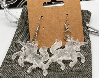 Boucles d’oreilles en cristal licorne scintillantes - sans allergènes