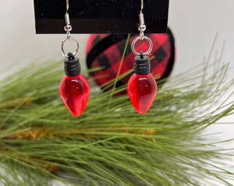 Boucles d’oreilles rouges Holiday Light - 100% plastique et incassable (sans résine) - sans allergènes - LIVRAISON GRATUITE