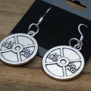 45 lb plate earrings/20.4k plate earrings for weightlifters and gym-lovers, all nickel free