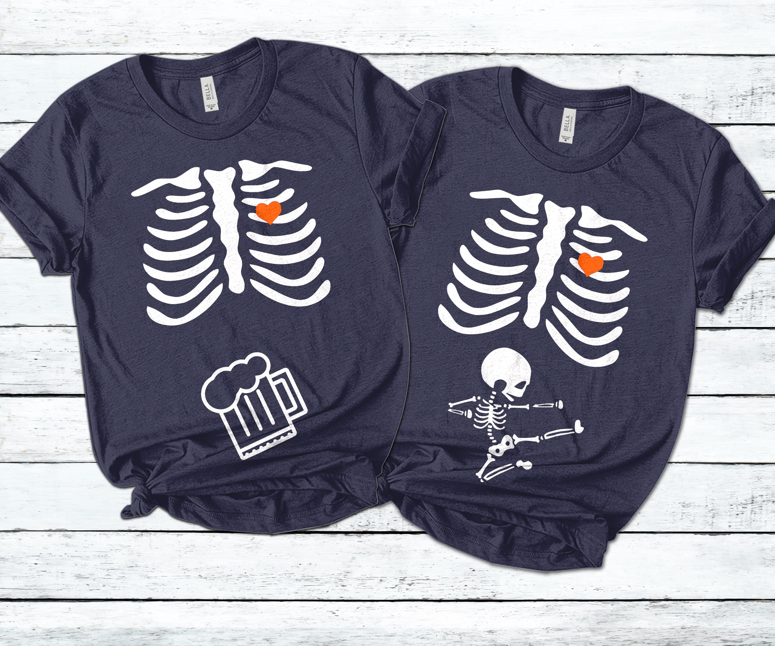 Skeleton Maternity Halloween Shirt,Pregnancy Announcement Shirt,Hallo…