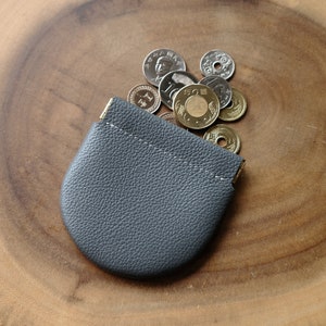 Porte-monnaie en cuir arche personnalisé gris, porte-monnaie, pochette pour pièce de monnaie souple en cuir, petite pochette pour pièce de monnaie en cuir, porte-monnaie, pochette en cuir