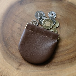 Pochette pour pièce de monnaie en cuir arche personnalisée marron foncé, porte-monnaie, pochette pour pièce de monnaie en cuir souple, petite pochette pour pièce de monnaie en cuir, porte-monnaie