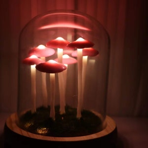 Original Diy Pink Mushroom Lights, Retro Mushroom Night Lights, Bedroom Decorations, Personalized Gifts、Small Mushrooms