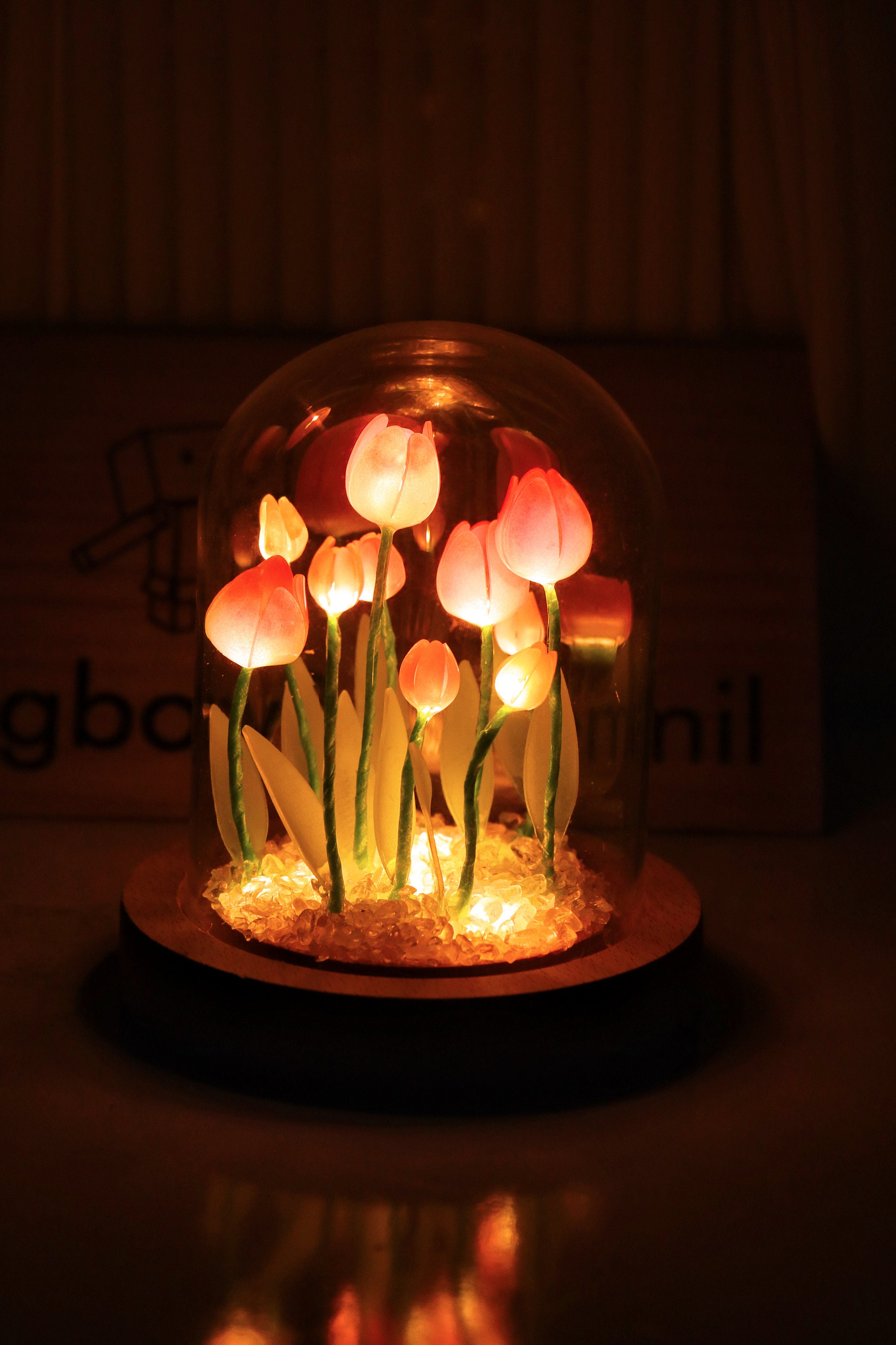 Magic Tulip Glass Container Night Light Handmade Night - Etsy