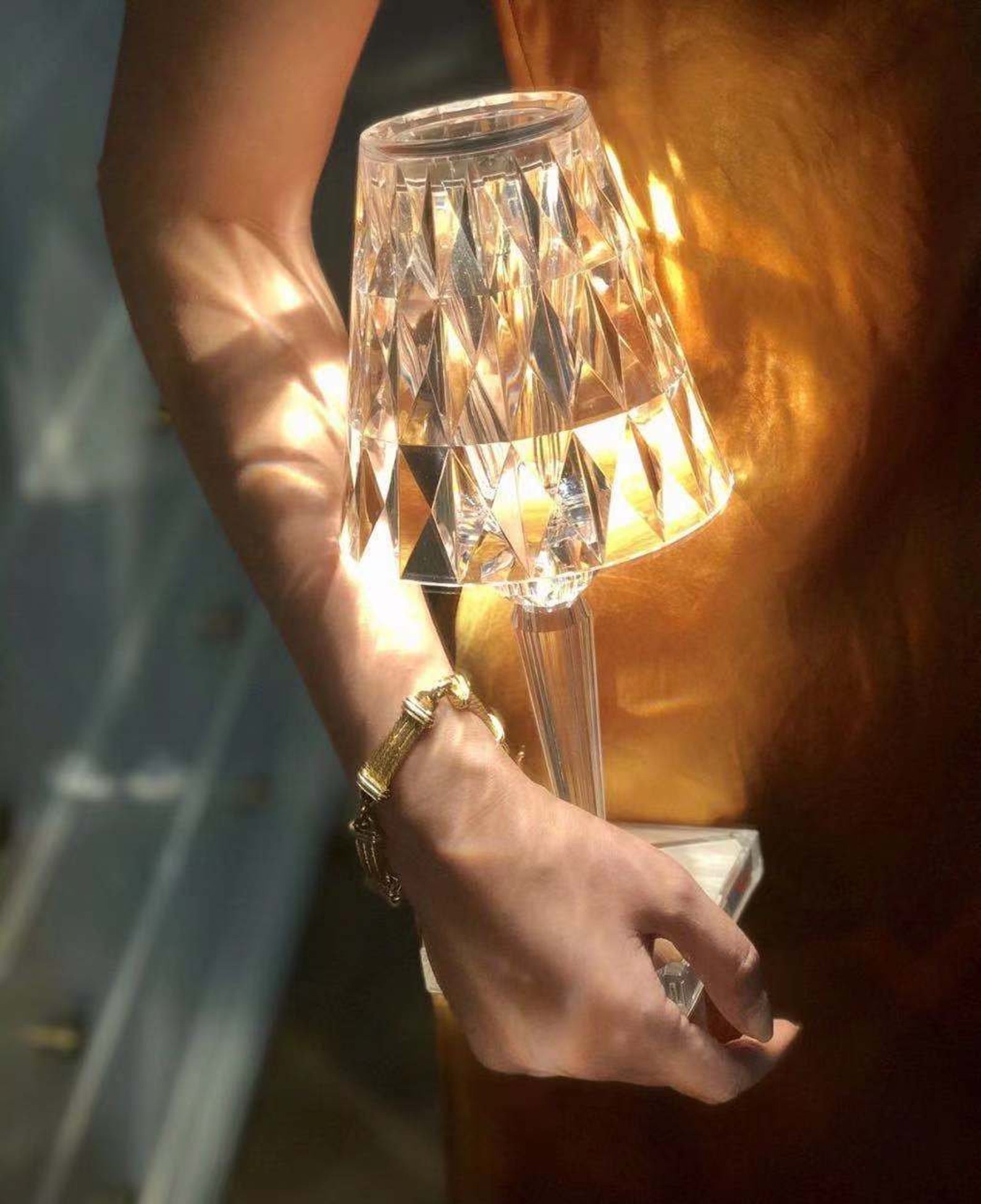 Diamond crystal table lamp USB charging table lamp Dream Etsy