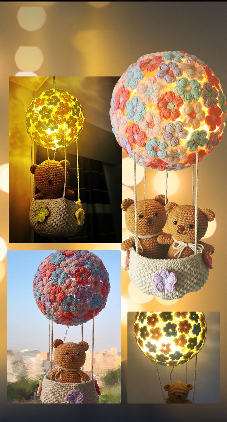 Handmade Gift Hot Air Balloon Lamp/Diy Crochet Yarn Ball Etsy