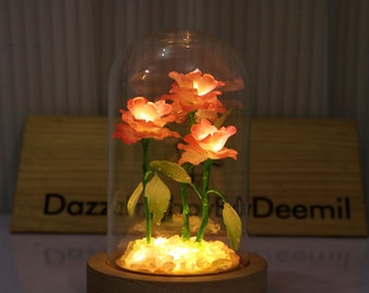 Original Pfingstrose Nachtlicht, König der Blumen kleine Tischlampe, Rosa Pfingstrose, Lucky Night Light, Kreatives Geschenk