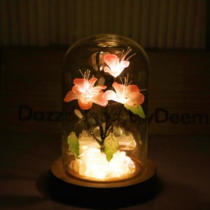 Flower Light Kapok Light Flower Sea Handmade Night Light/Cute Retro Fairy Lantern/Gift Light/Crystal Light Magic Night Light