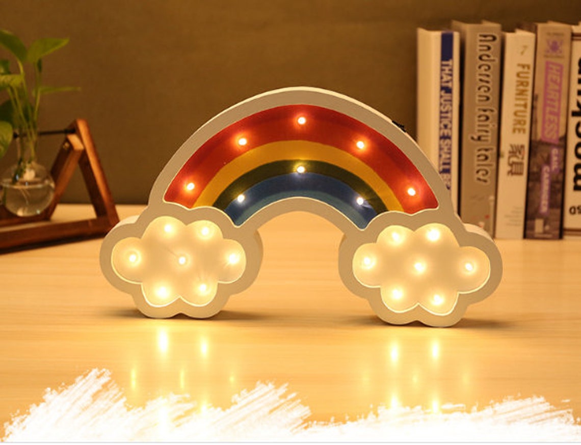 Rainbow Night Light Girl Room Decoration Light Creative Night Etsy