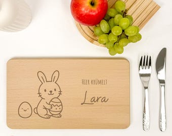 Personalized breakfast board, children's breakfast board, personalized snack board with name & Easter motif, Easter gift
