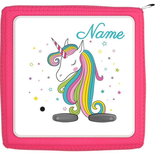 Toniebox protective film with name customizable | Unicorn with colorful stars