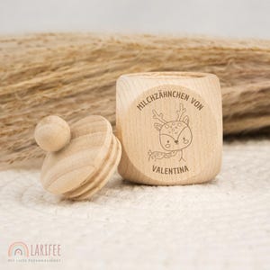 Personalized tooth tin deer, milk tooth tin wood, tin milk teeth with name, tooth tin screw cap, tooth fairy, gift for school enrollment