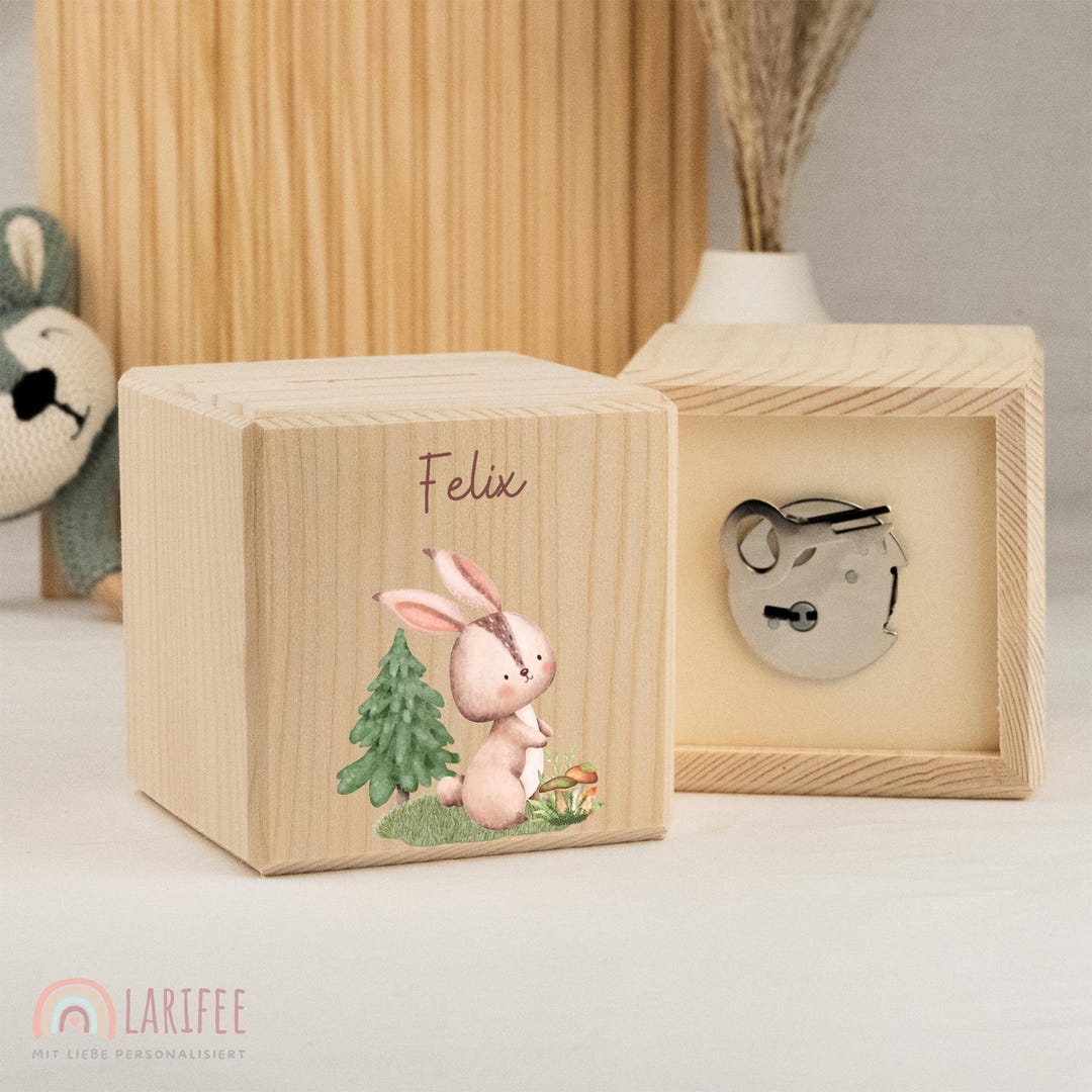 Personalized Money Box With Rabbit, Money Box for Children and Babies ...