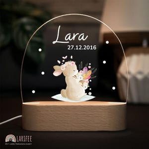 Bedside lamp dimmable rabbit, night light baby, table lamp children, baby gift for birth, personalized gift idea