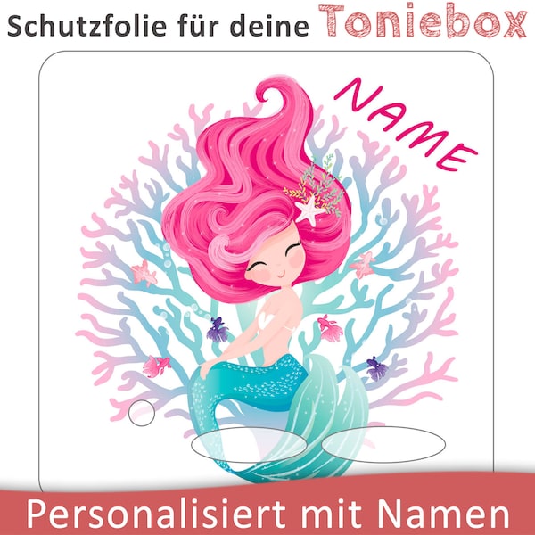 Toniebox protective film with name customizable | Mermaid | Protection film