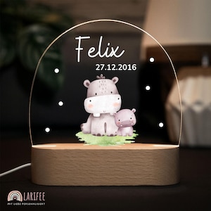 Bedside lamp dimmable hippo, night light baby, table lamp children, baby gift for birth, personalized gift idea