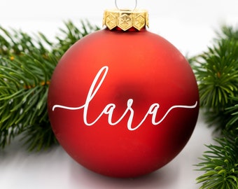 Decorazione natalizia in vetro personalizzata, dimensioni 6 cm, decorazione per albero di Natale con nome, regalo di Natale, dono di Natale, palla di Natale
