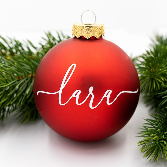 Personalisierte Weihnachtskugel aus Glas, 6 cm groß, Christbaumkugel mit Namen, Weihnachtsgeschenk, Weihnachten Geschenk, Weihnachtskugel