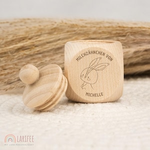 Personalized tooth tin rabbit, milk tooth tin wood, tin milk teeth with name, tooth tin screw cap, tooth fairy, gift for school enrollment
