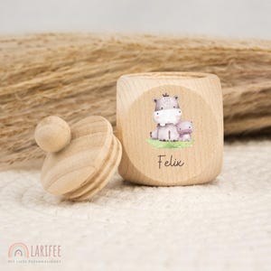 Personalized tooth tin, wooden milk tooth tin, milk tooth tin with name, screw-top tooth tin, tooth fairy, school enrollment gift