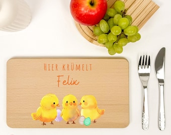 Personalized breakfast board, children's breakfast board, personalized snack board with name & Easter, Easter gift