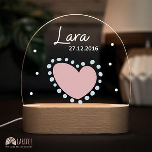 Bedside lamp dimmable heart, night light baby, table lamp children, baby gift for birth, personalized gift idea