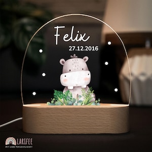 Bedside lamp dimmable hippo, night light baby, table lamp children, baby gift for birth, personalized gift idea