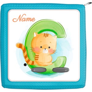 Toniebox Schutzfolie mit Namen personalisierbar | Katze mit Buchstabe