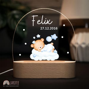 Bedside lamp dimmable bear, night light baby, table lamp children, baby gift for birth, personalized gift idea