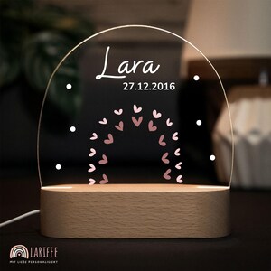 Bedside lamp dimmable heart, night light baby, table lamp children, baby gift for birth, personalized gift idea