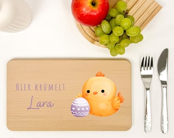 Personalized breakfast board, children's breakfast board, personalized snack board with name & Easter, Easter gift