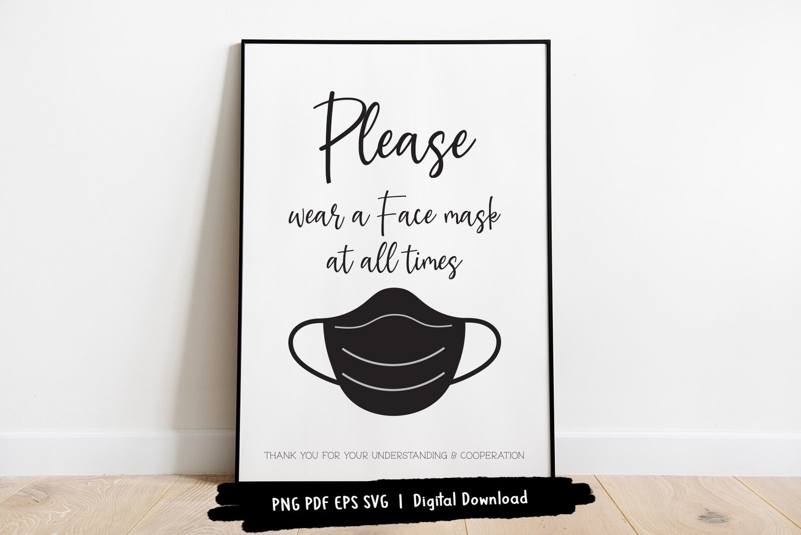 Please wear a Face mask at all times sign Instant Download | Etsy