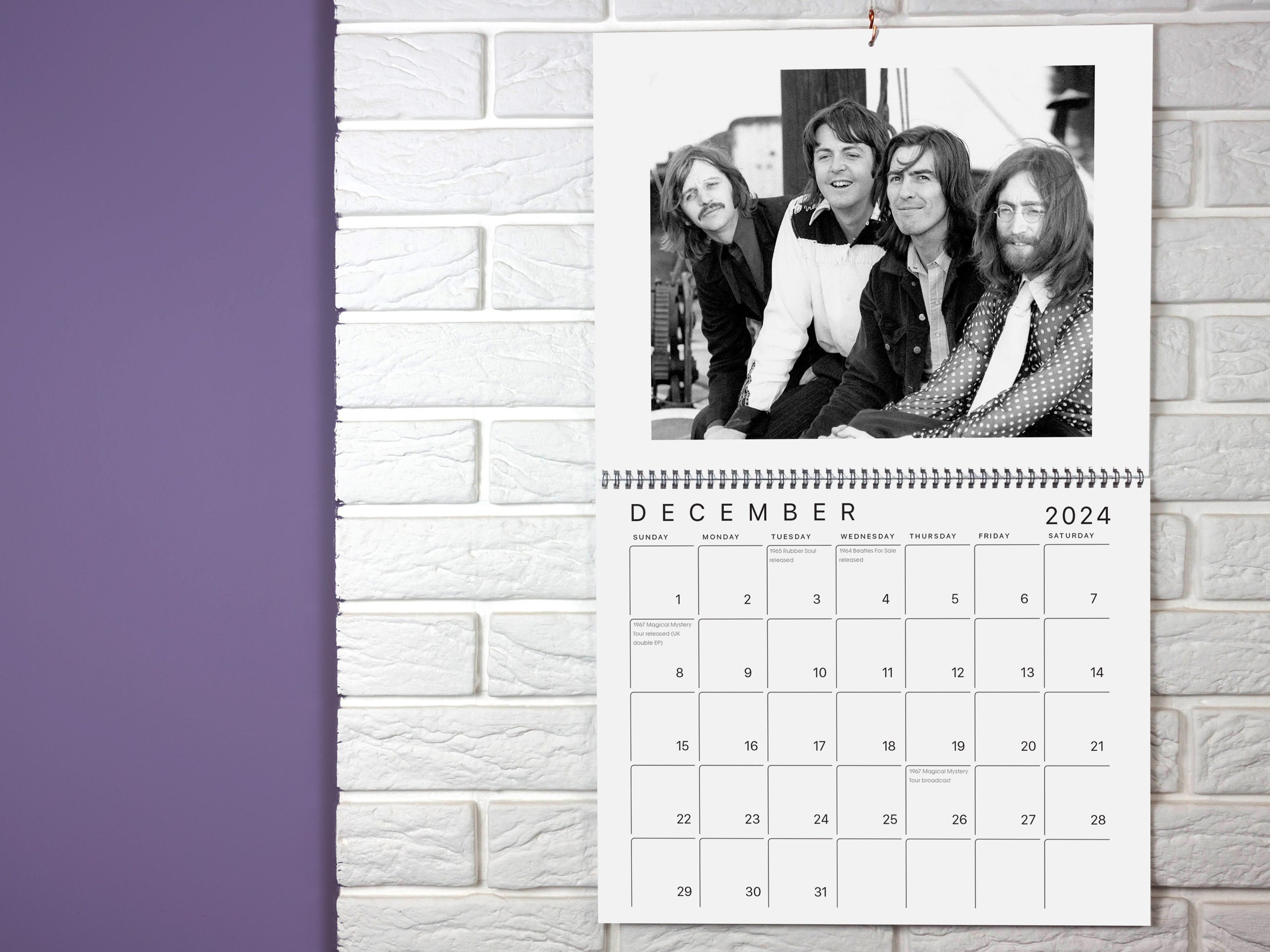 The Beatles 2024 Wall Photo Calendar Etsy