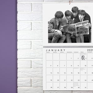 2025 The Beatles Wall Calendar - Important Dates & Classic Band Photos