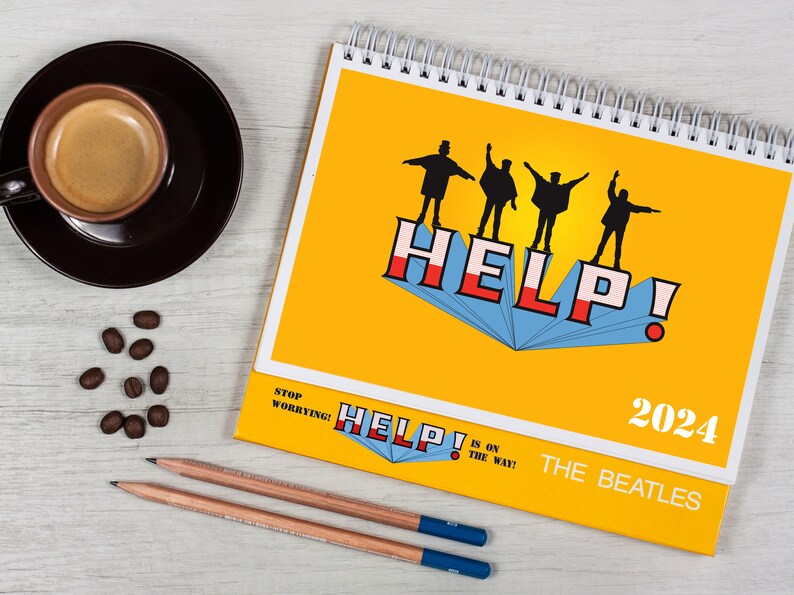 The Beatles 2024 Help Desktop Calendar Etsy