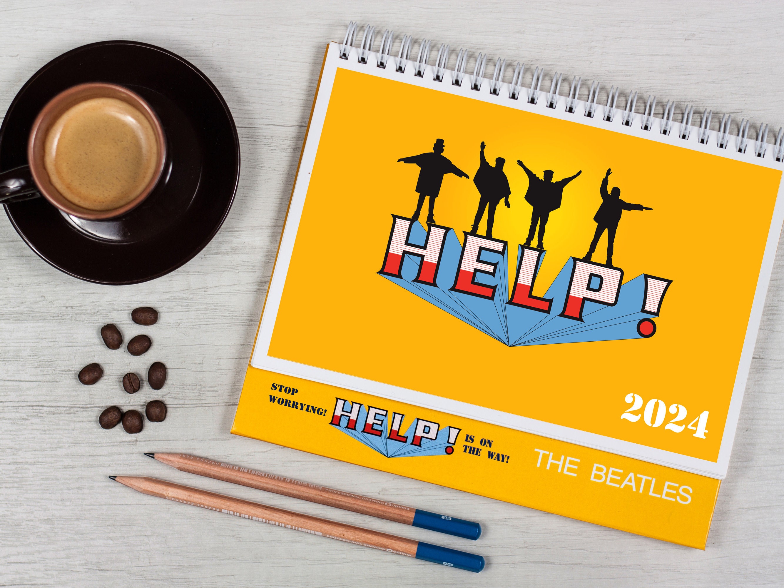 The Beatles 2025 Help Desktop Calendar Etsy